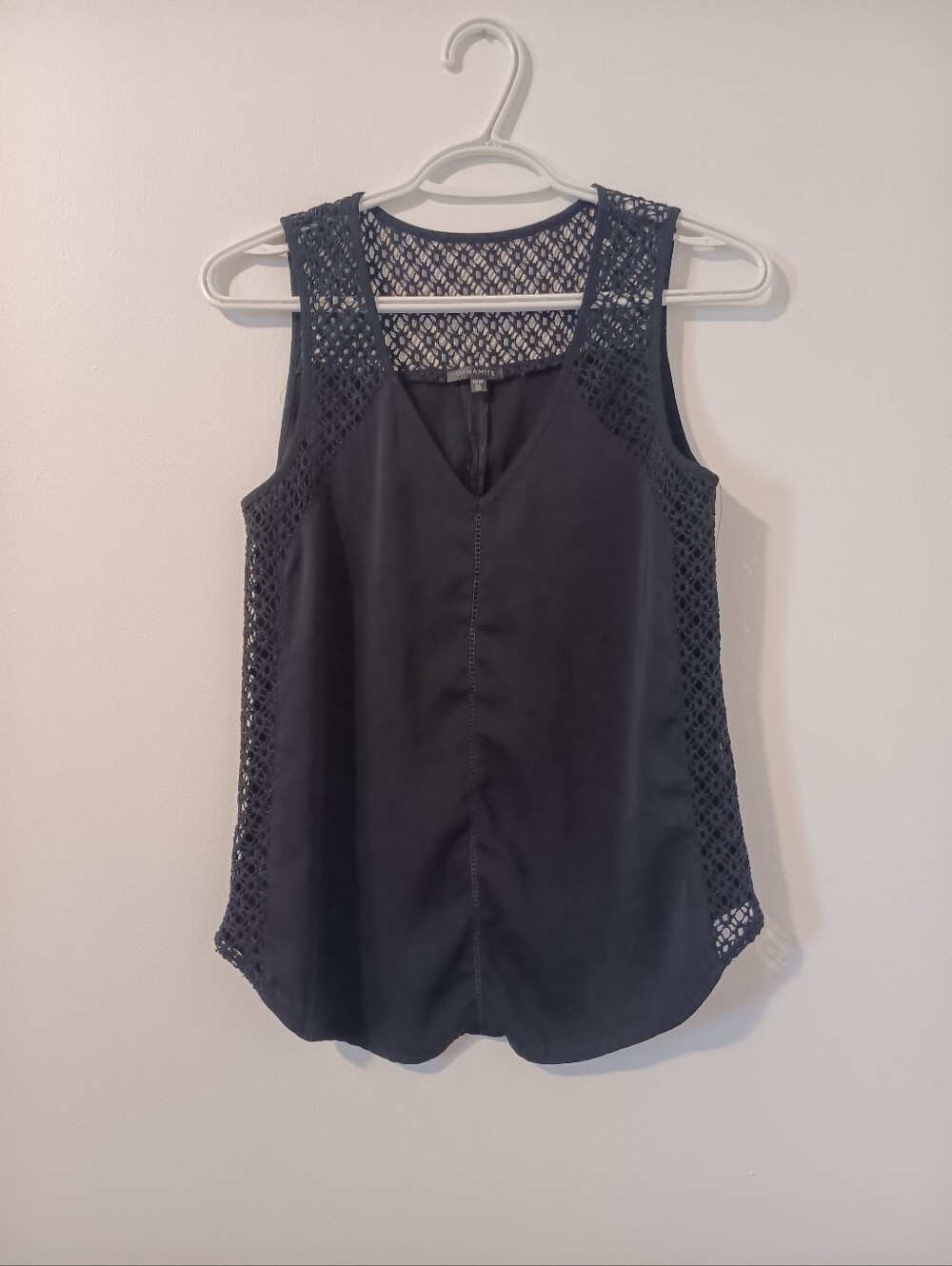 Dynamite Black Crochet-Trim V-Neck Camisole